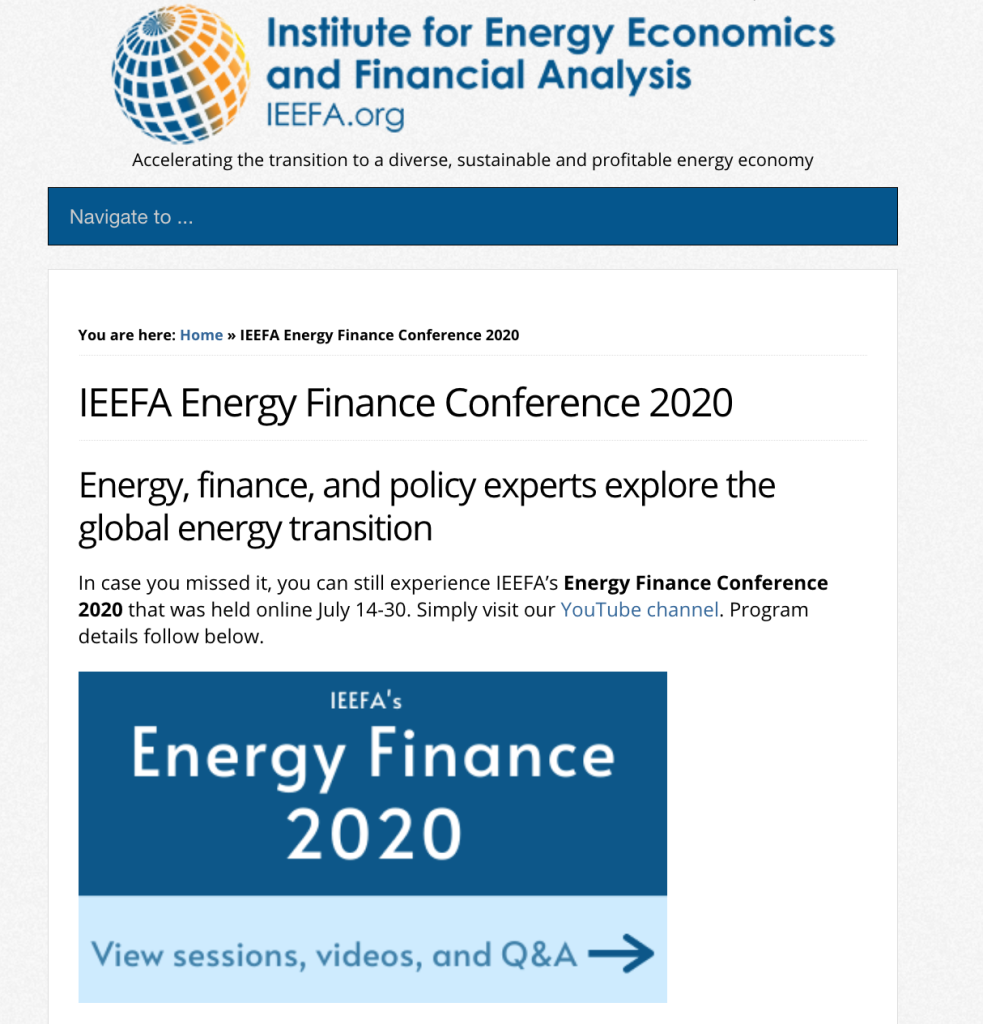 IEEFA Conference screen